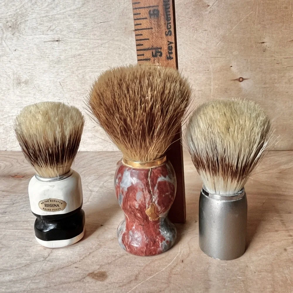 Vintage Shaving Brush Lot of 3 for Refurbish Craft or Repair Regina Calvin Klein